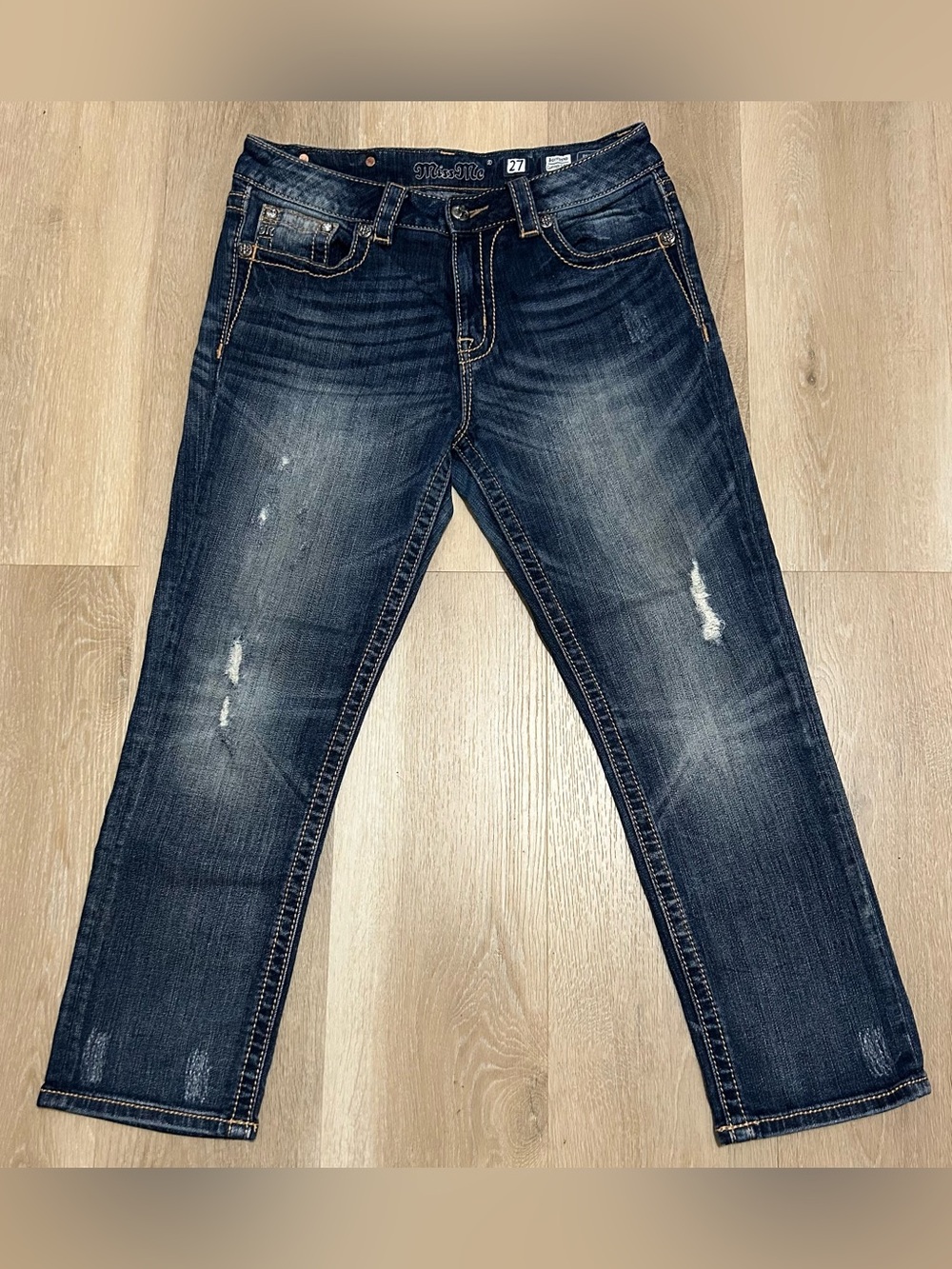 Miss Me Women’s Dark Blue Slim Straight Jeans